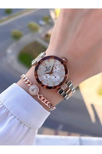 Daniel Klein Steel Cord 30 Mt Water Resistant Women Wrist Watch+Bracelet Byn.10728.M6