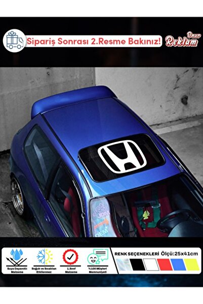 Onur Reklam Honda Logo Sticker | 30x37 cm Büyük Araba Camı & Tavan Etiketi