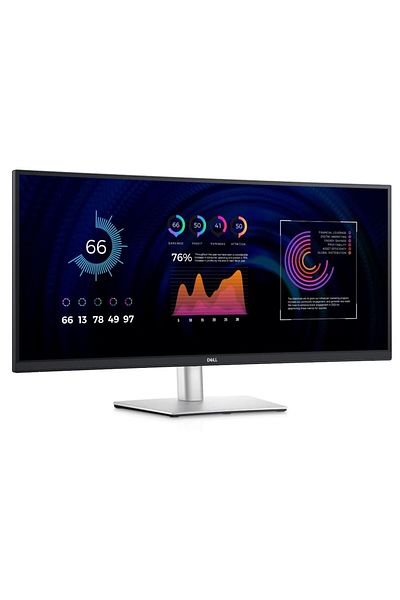 Dell Monitor curbat WQHD de 34" - IPS LED, HDMI/DisplayPort, antireflex, negru/argintiu