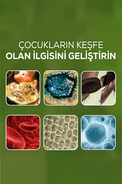 Arfseb Çocuk Keşif Aracı Mini Mikroskop | Doğa ve Bitki İnceleme - Mavi 160x