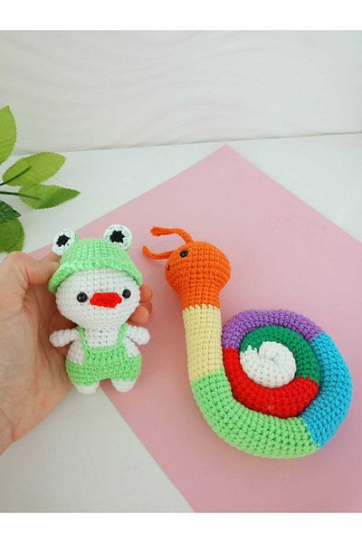 designbyoykum Knitting Toys Snail and Cute Duck