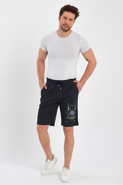 yakamor Ανδρικό σορτς με τύπωμα με σχέδιο βροχής