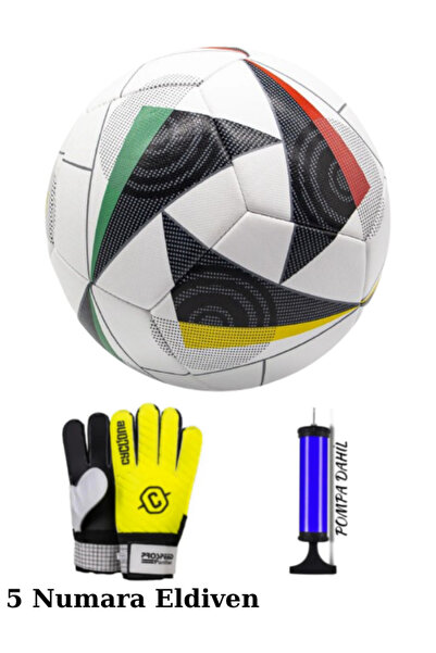 Janissary 5 Numara Eldiven + EURO 2024 Avrupa Kupası Tasarımlı Futbol Topu Di...