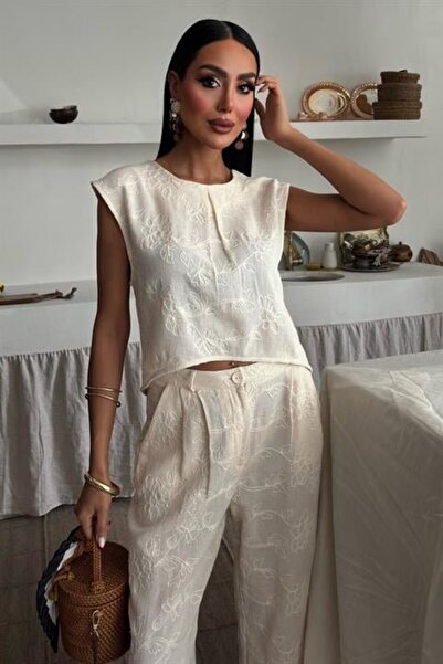 REKA MODA Eyesof Shalina Süzüne Embroidered Crop Set 9796-08