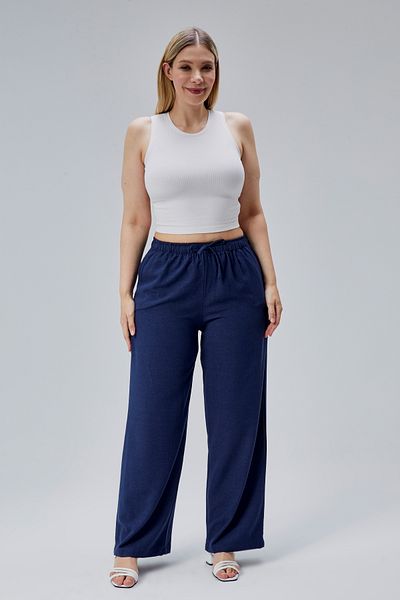 Symirna Linen Viscose Loose Fit Women's Trousers