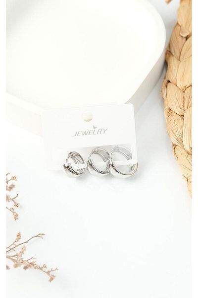 Jack Ferrero Silver Steel Women's Earrings