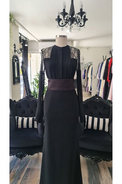 makbuleofficial Black Fish Skirt Ruched Blouse Bottom Top Set