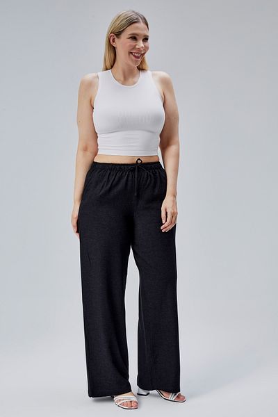 Symirna Linen Viscose Loose Fit Women's Trousers