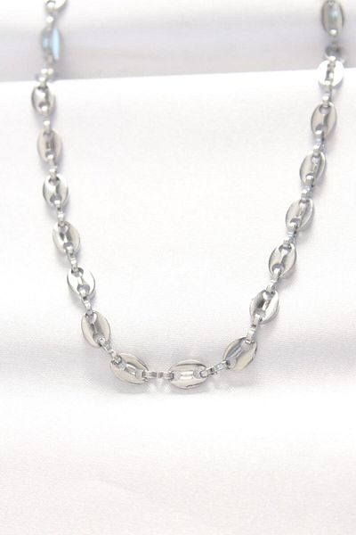 AfraBeauty 316L Steel Silver Color Sailor Chain Necklace