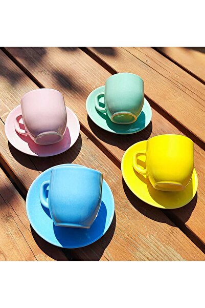 Home Renkli Türk Kahve Fincanı, 4 Kişilik