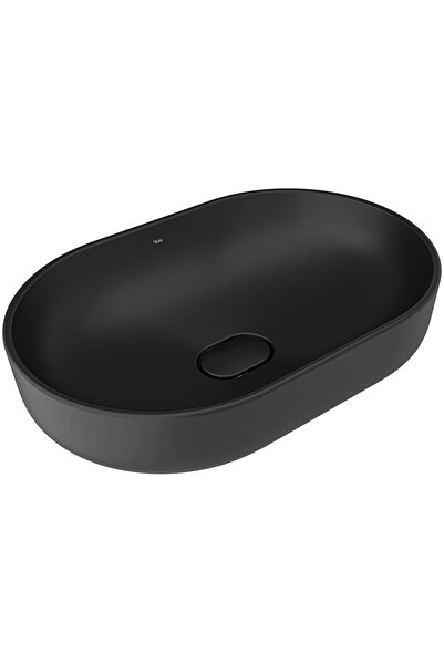 KALE Zero 2.0 60x40 Cm Mat Siyah Oval Çanak Lavabo