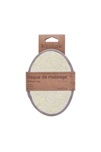 Tendance Exfoliating Loofah Body Massage Pad Cream and Taupe Large