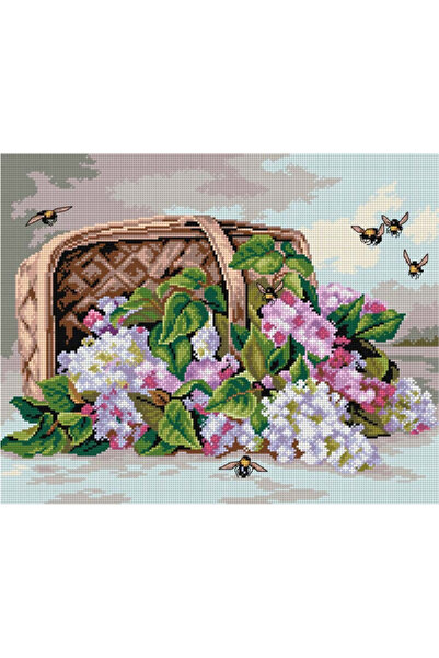 Orchidea Baskılı Goblen Sepette Lila Çiçekler 2759 40*50 cm