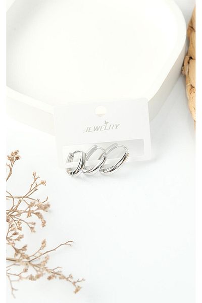 Jack Ferrero Silver Steel Women's Earrings