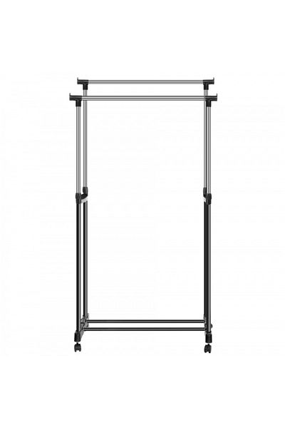 SIKS ® Double Clothes Rack, Adjustable, Mobile, Metal Frame, Maximum Height 136cm, Maximum 30 Kg