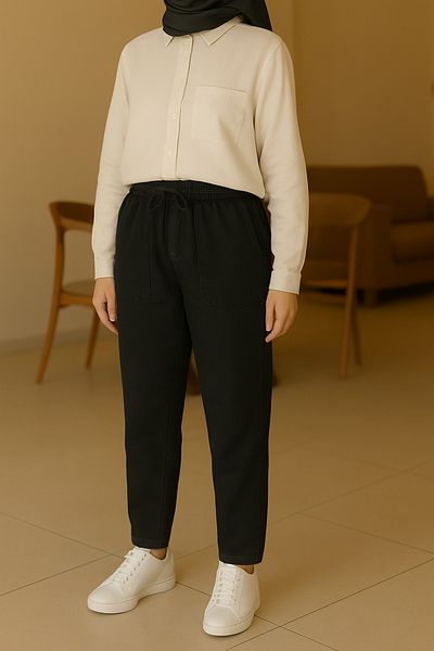 a02teks Linen Relaxed Cut Pants