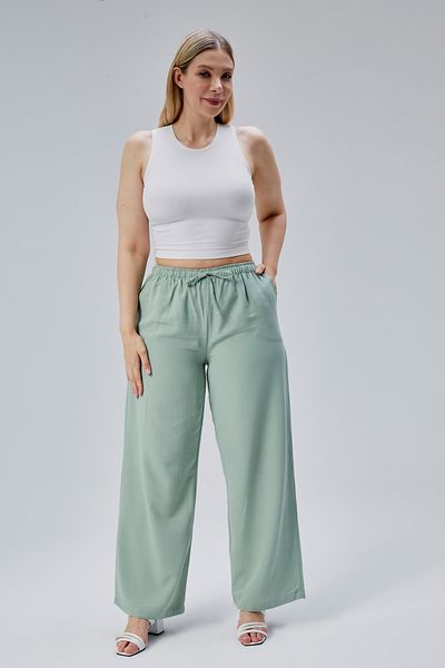 Symirna Linen Viscose Loose Fit Women's Trousers