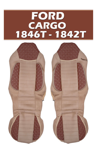 VIPTIRSHOP غطاء مقعد Ford Cargo 1846t-1842t (2012-2025) متوافق مع الجلد السويدي