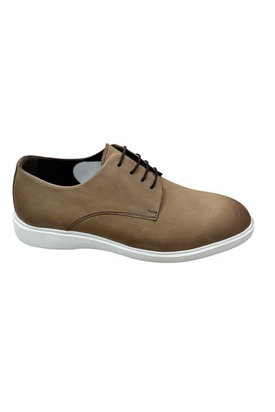 erenimstore Genuine Leather Beige Nubuck Classic Men's Shoes