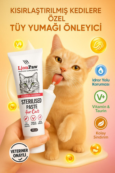 LİON PAW Sterilised Malt Macun 100gr ( KISIRLAŞTIRILMIŞ KEDİLER IÇİN TÜY YUMA...
