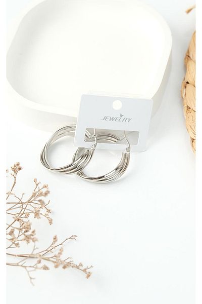 Jack Ferrero Silver Steel Women's Earrings