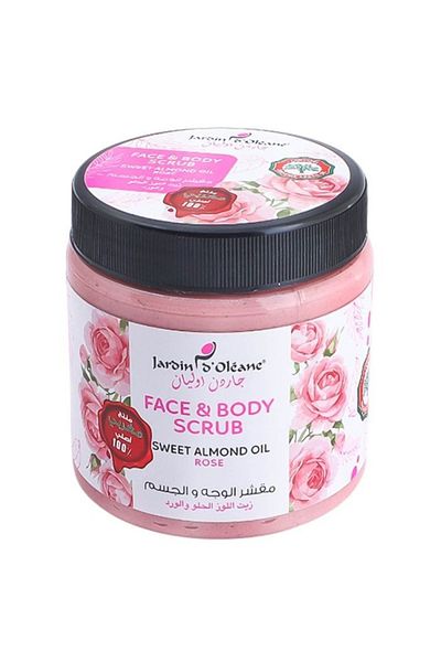 Jardin D Oleane Jardin D’Oleane Face & Body Scrub with Sweet Almond Oil & Rose - 500ml | for Soft, Glowing Skin