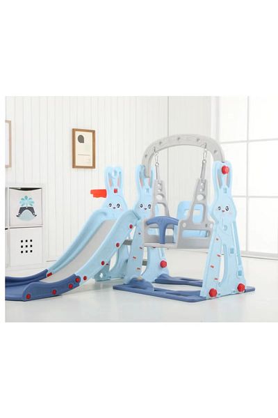 FULLJOY Slide with swing, each rabbit shape with a basketball hoop 3*1. FJY-176