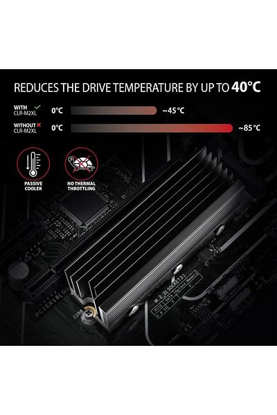 Axagon Axagon CLR-M2XL Passive Radiator, for M.2 SSD, 80 mm SSD Holder, Aluminum