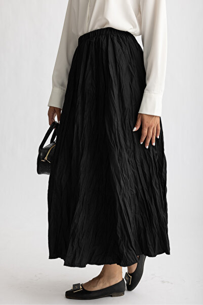 Suede Style 9083 - تنورة ساتان نسائية مريحة وأنيقة بخصر مطاطي مكسور