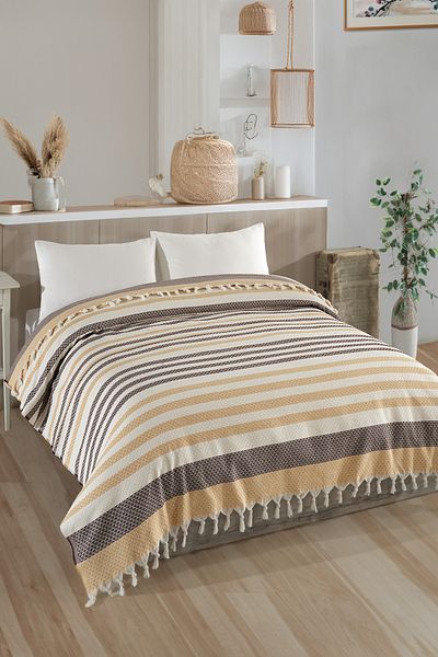 LADYNİL Double Natural Bedspread Pique 210X240