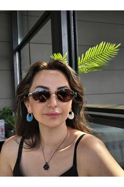 Öyküm accesory Blue Minelli Drop Model Earrings
