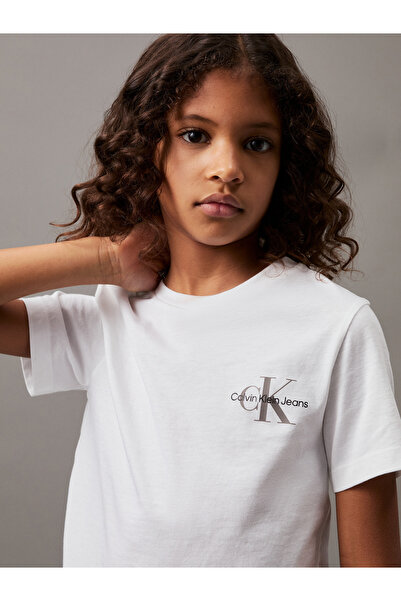 Calvin Klein Calvin Klein Kids Bright White Chest Monogram Short Sleeve T-Shirt