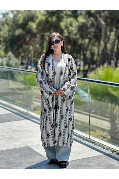 Ranasubaşı Ethnic Patterned Kimono Rs1010
