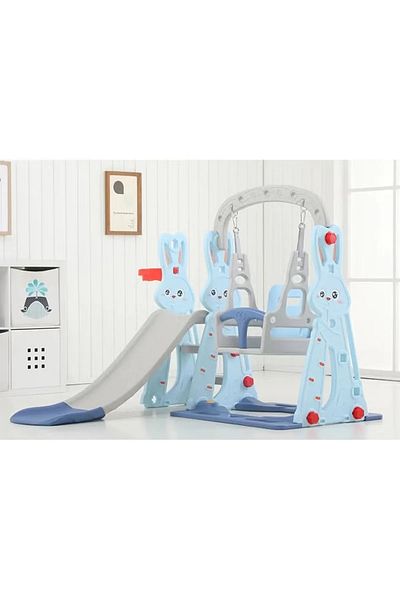 FULLJOY Slide with swing, each rabbit shape with a basketball hoop 3*1. FJY-177