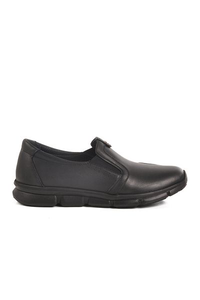 AYAKMOD Black Genuine Leather Anatomical Women's Casual Shoes 609 Z