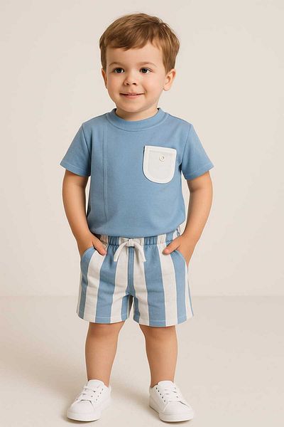 gigigiyim Pocket Detailed Striped Boy's Suit