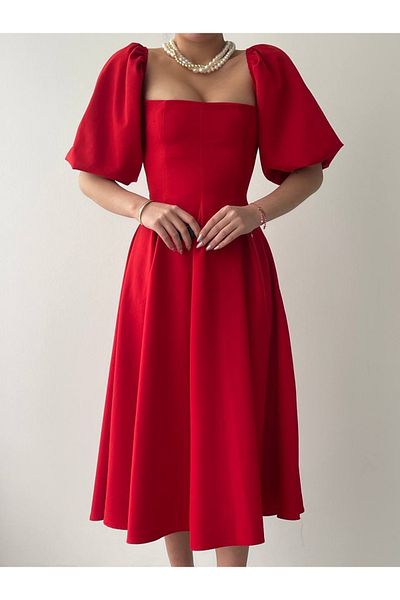 Moda Asmira    Benjamin Midi Dress with Bell Skirt
