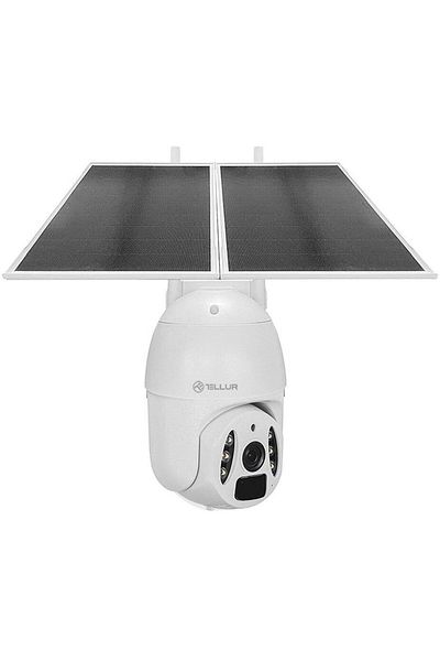 TELLUR Smart 3MP 2K UHD Solar WiFi Camera, Pan/Tilt, PIR Motion Detection, Color Night Vision