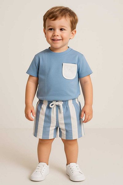 gigigiyim Pocket Detailed Striped Boy's Suit
