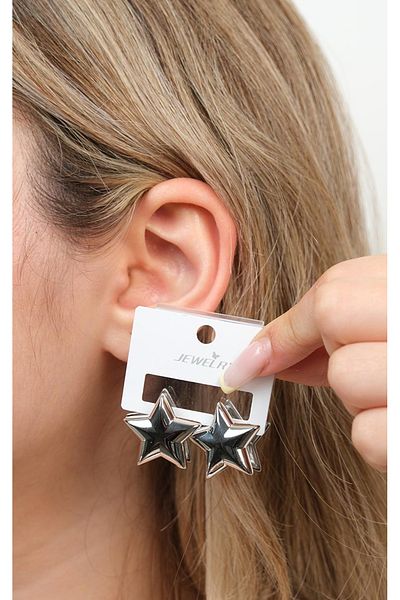 Jack Ferrero Silver Steel Women's Earrings