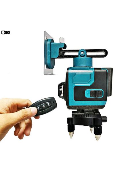 SIKS 4D Laser Level, Self-Leveling, 16 Lines, 4x360º, IP-54, 25m, Remote Control, Case, Black/Blue