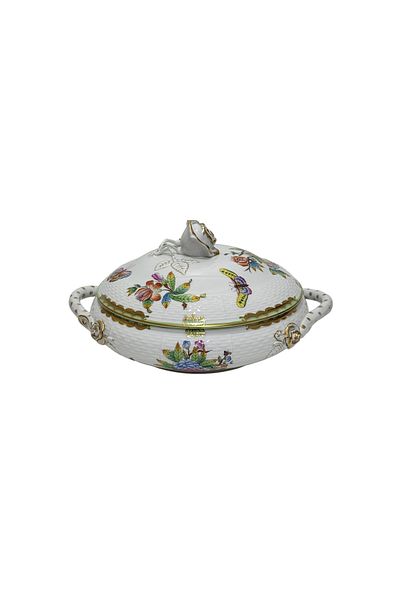 HEREND 51 Queen Victoria Vbo Hand Painting Porcelain Serving Bowl