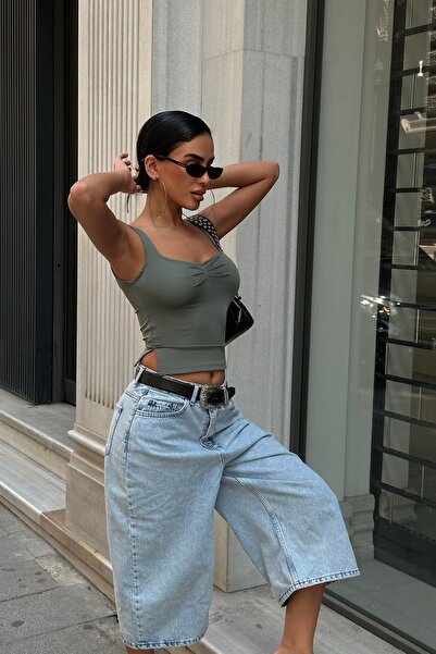 World Fashion Trends Εύκαμπτη μπλούζα με συσπειρωμένο μπροστινό μέρος και σχι...