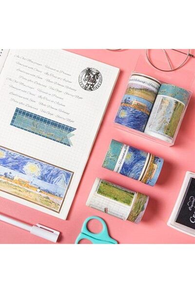 EyER Shoping Tasarımlı Desenli Kağıt Bant Seti Washi Tape