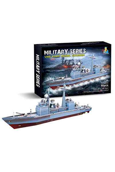 OEM 3D military ship puzzle, 66 pieces, 6+