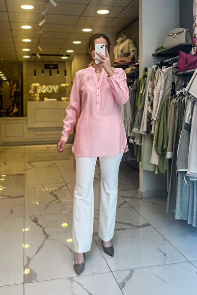 Vosse Ekol Pembe Küpürlü Gömlek