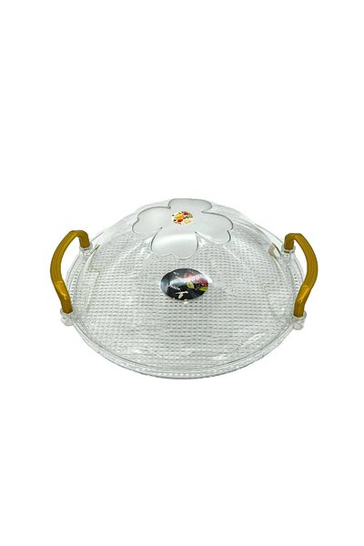 rexa Cake Plate with Serving Tray with Handle Multifunctional Clear Serving Platter with Lid | 28 x 28