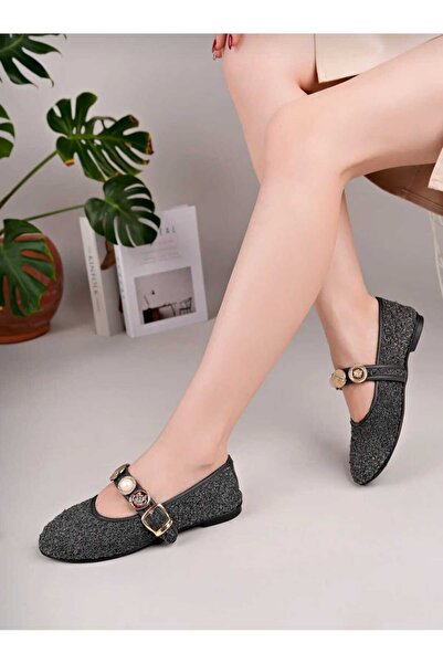 ELEVAM Women's Bitter Brown Daily Ballerina Strap Adjustable Buckle Tweed Fabric Lightweight Comfortable Shoes