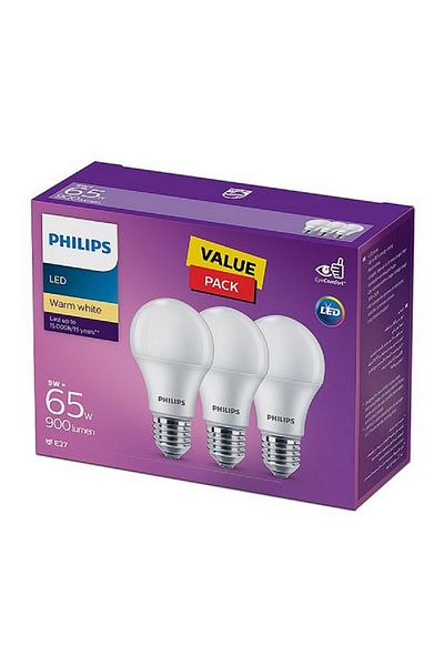 Philips 3-Piece 9W Non-Dimmable LED Bulb