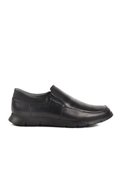 AYAKMOD Black Genuine Leather Large Size Men's Casual Shoes 666 m